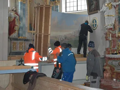 Kirchenkrippe Aufbau Bild 13